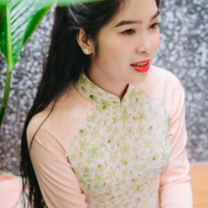 áo dài thêu hoa nhí